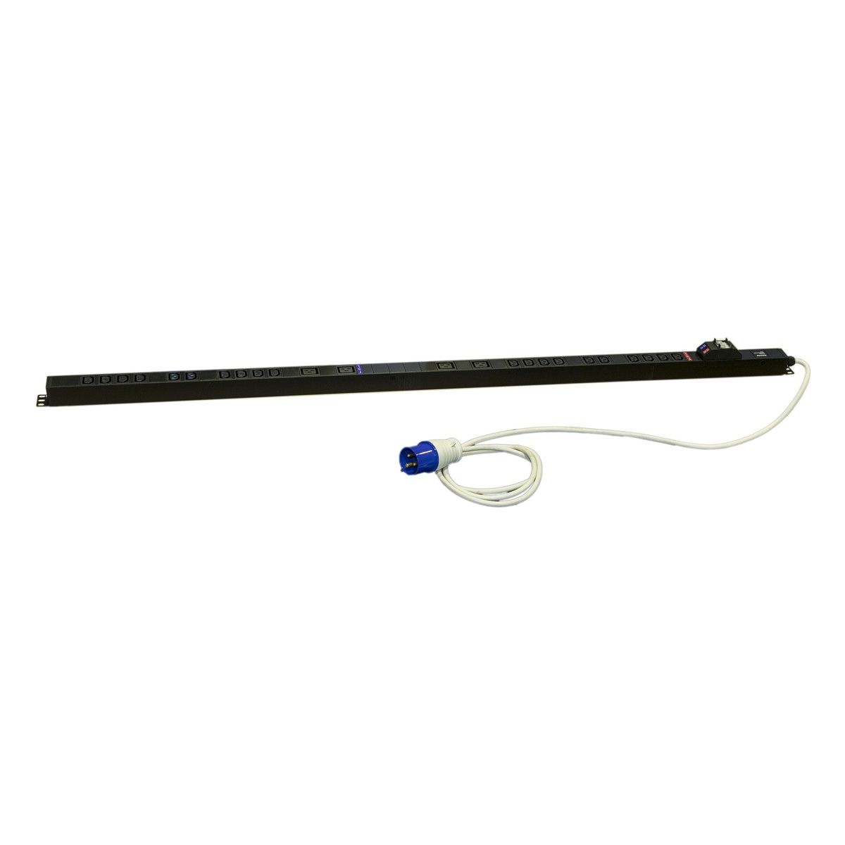 Сетевой фильтр Hyperline Hyperline SHE-20IEC-4BIEC-B-3PVB Блок розеток, вертикальный, 20 розеток IEC320 C13, 4 розетки IEC320 C19, автоматич. выключатель, кабель питания 3м (3х4.0мм2) с вилкой IEC 60309 32А (2х16A) (2P+E), 250В, 1556x44.4x44.4мм (ДхШхВ), корпус алюминий, черный