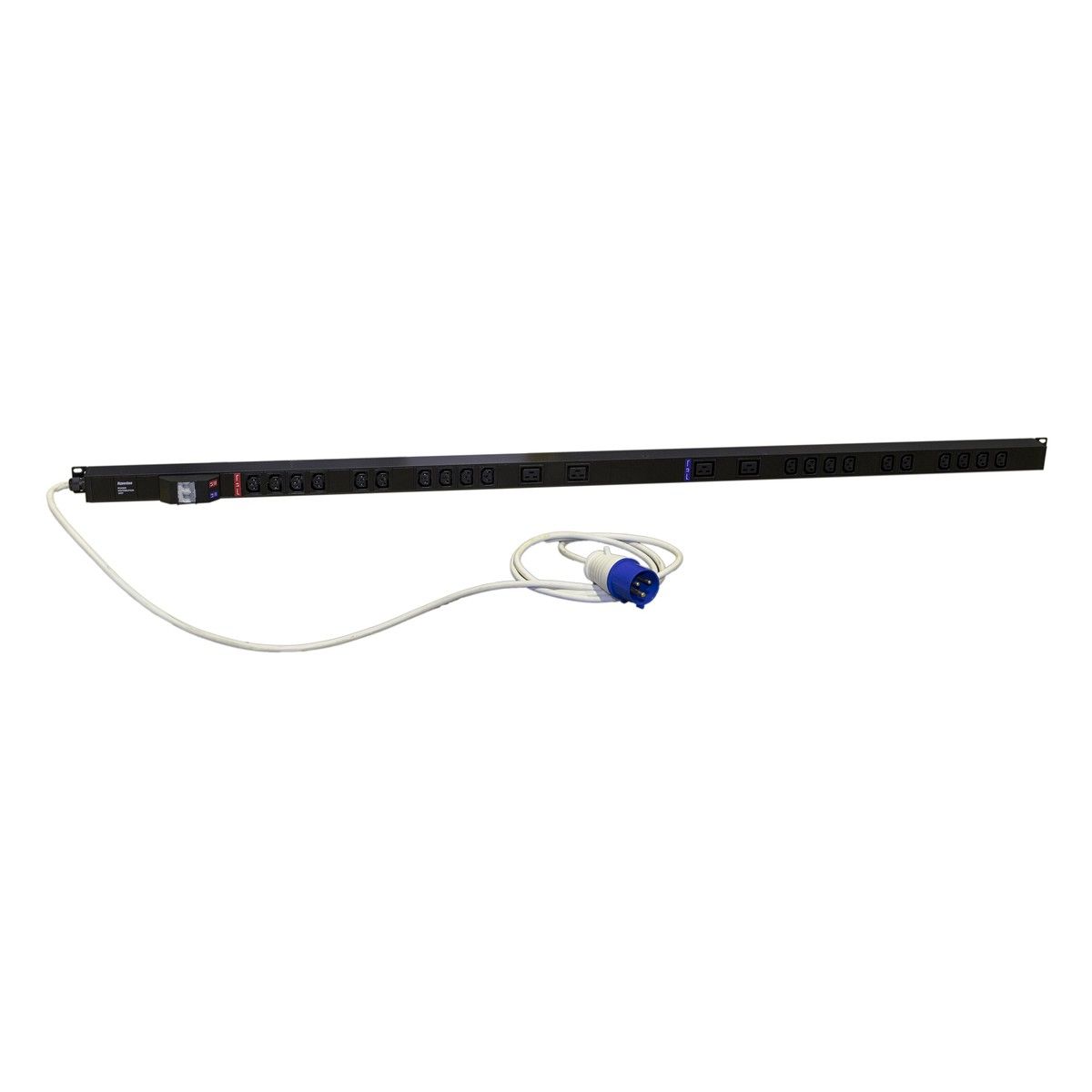 Сетевой фильтр Hyperline Hyperline SHE-20IEC-4BIEC-B-3PVB Блок розеток, вертикальный, 20 розеток IEC320 C13, 4 розетки IEC320 C19, автоматич. выключатель, кабель питания 3м (3х4.0мм2) с вилкой IEC 60309 32А (2х16A) (2P+E), 250В, 1556x44.4x44.4мм (ДхШхВ), корпус алюминий, черный