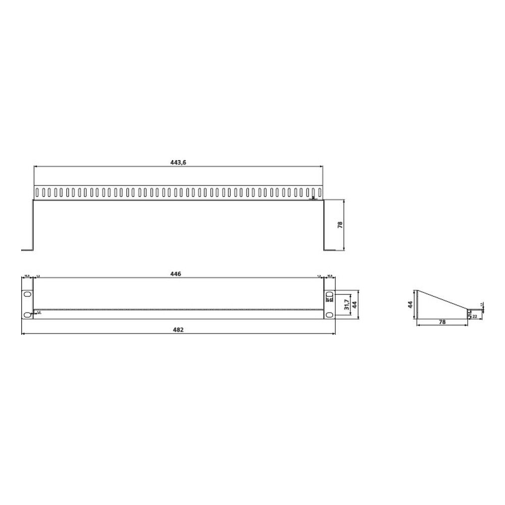 Органайзер Hyperline Hyperline CM-ML-REAR Кабельный организатор задний, 19", 1U, сталь,