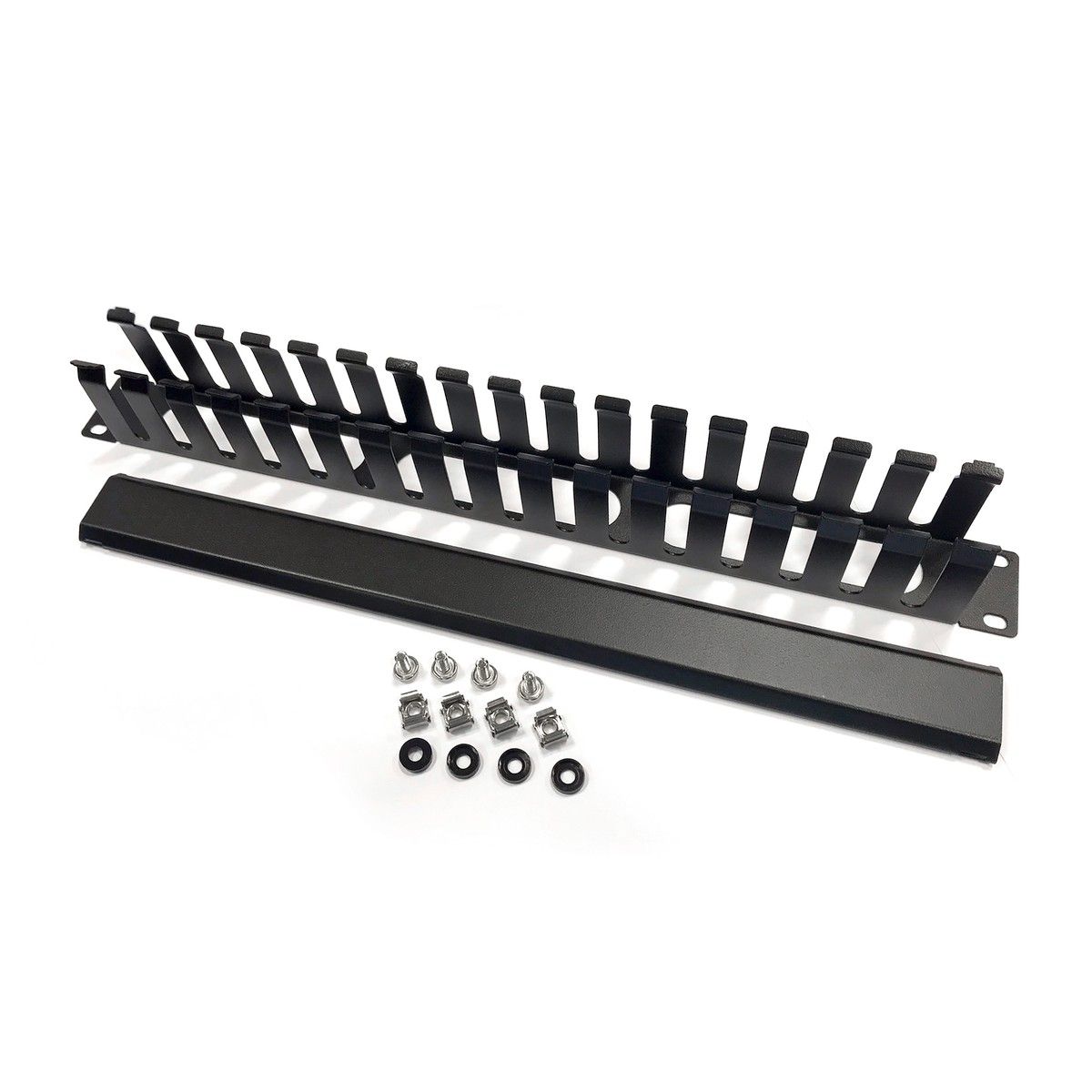 Органайзер Hyperline Hyperline CM-1U-ML16-COV Кабельный организатор металлический с крышкой, 19», 1U (097651) {10}