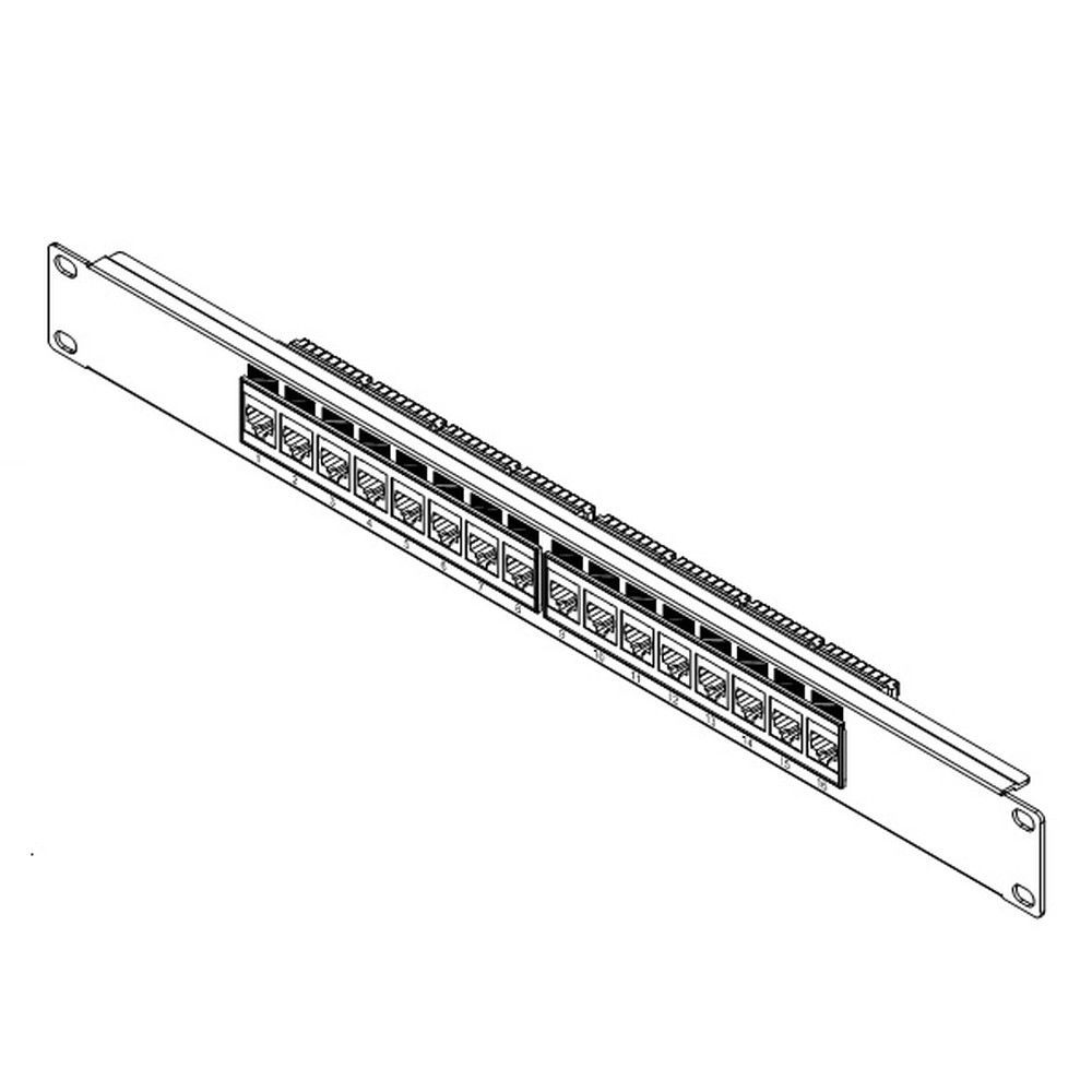 Аксессуары Hyperline Hyperline PP3-19-16-8P8C-C5E-110D Патч-панель 19", 1U, 16 портов RJ-45, категория 5e, Dual IDC," ROHS, цвет черный