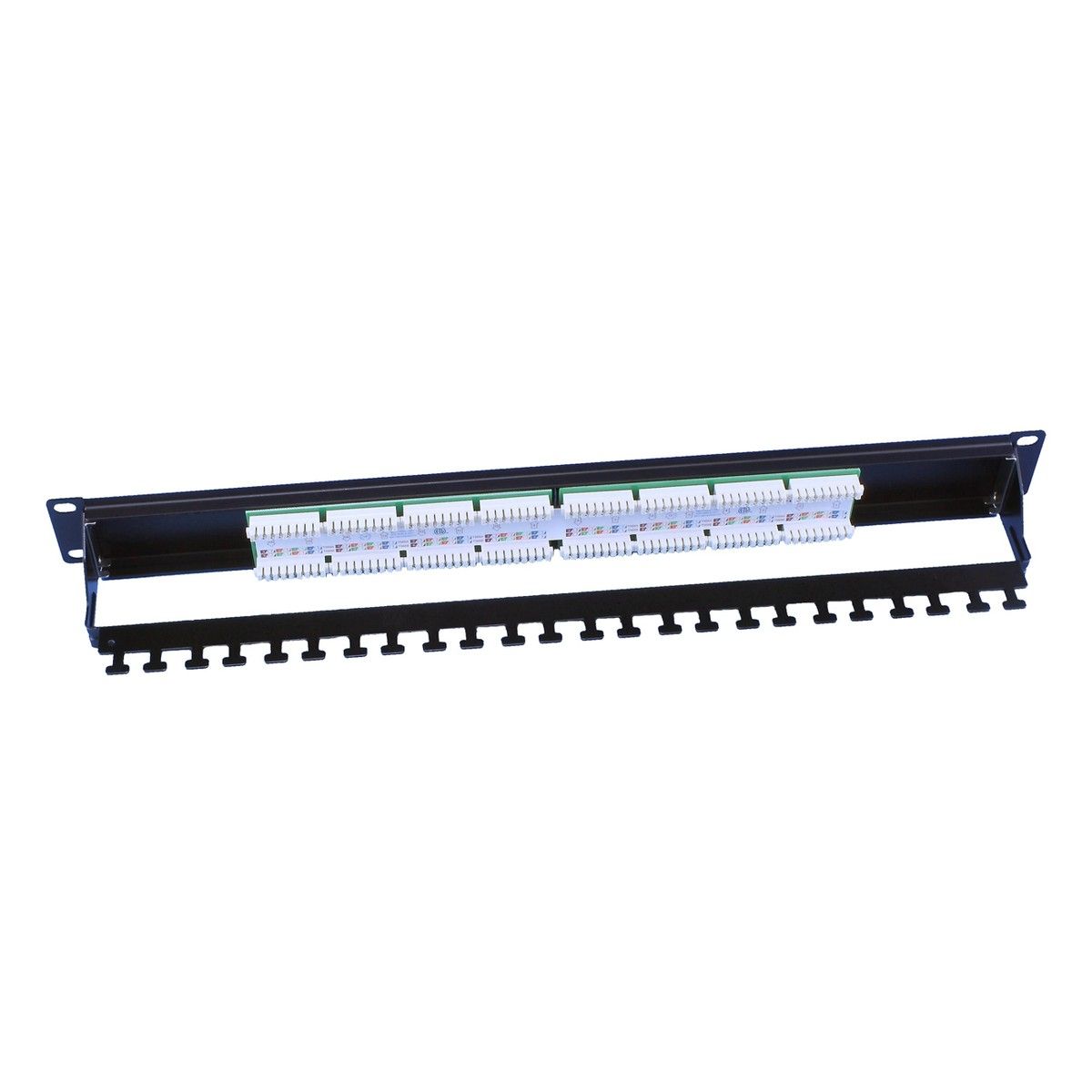 Аксессуары Hyperline Hyperline PP3-19-16-8P8C-C6-110D Патч-панель 19", 1U, 16 портов RJ-45, категория 6, Dual IDC, ROHS цвет черный (задний кабельный организатор в комплекте) (054961)