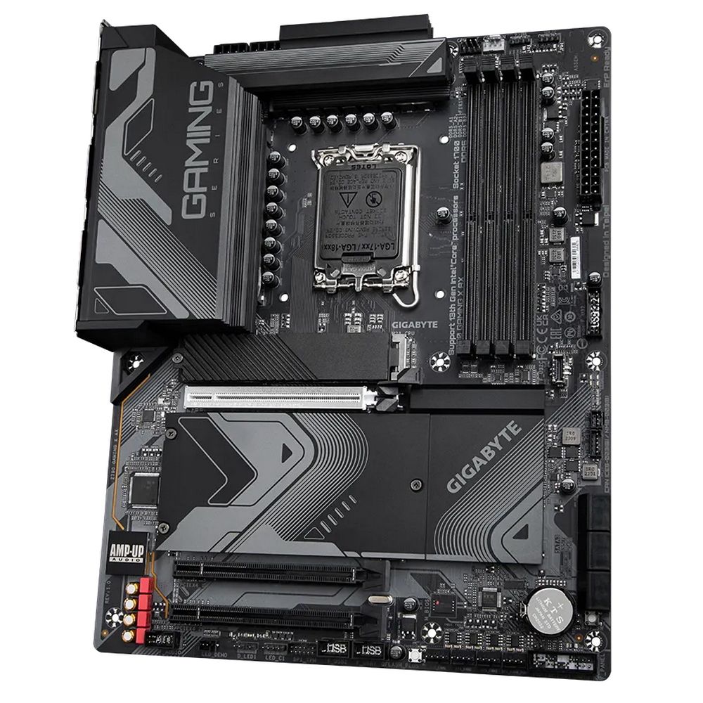Материнская плата Gigabyte Z790 GAMING X AX, Socket 1700, Intel®Z790, 4xDDR5-4800, HDMI+DP, 3xPCI-Ex16, 6xSATA3(RAID 0/1/5/10), 4xM.2, 8Ch Audio, 1x2.5GbLan, WiFi, (4+4)xUSB2.0, (5+2)xUSB3.2, (1+1)xUSB3.2 Type-C™, ATX, RTL {8} (850296)