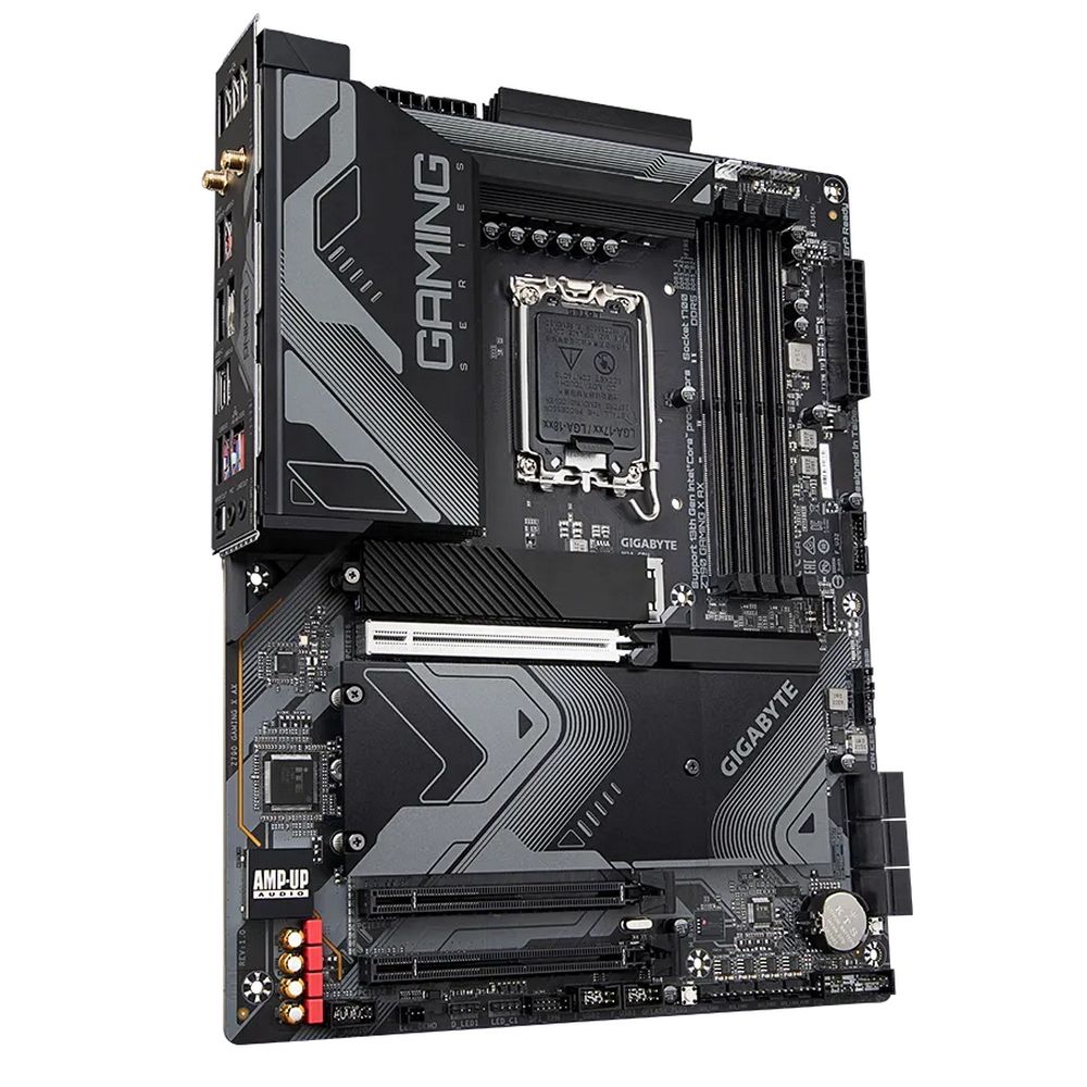 Материнская плата Gigabyte Z790 GAMING X AX, Socket 1700, Intel®Z790, 4xDDR5-4800, HDMI+DP, 3xPCI-Ex16, 6xSATA3(RAID 0/1/5/10), 4xM.2, 8Ch Audio, 1x2.5GbLan, WiFi, (4+4)xUSB2.0, (5+2)xUSB3.2, (1+1)xUSB3.2 Type-C™, ATX, RTL {8} (850296)