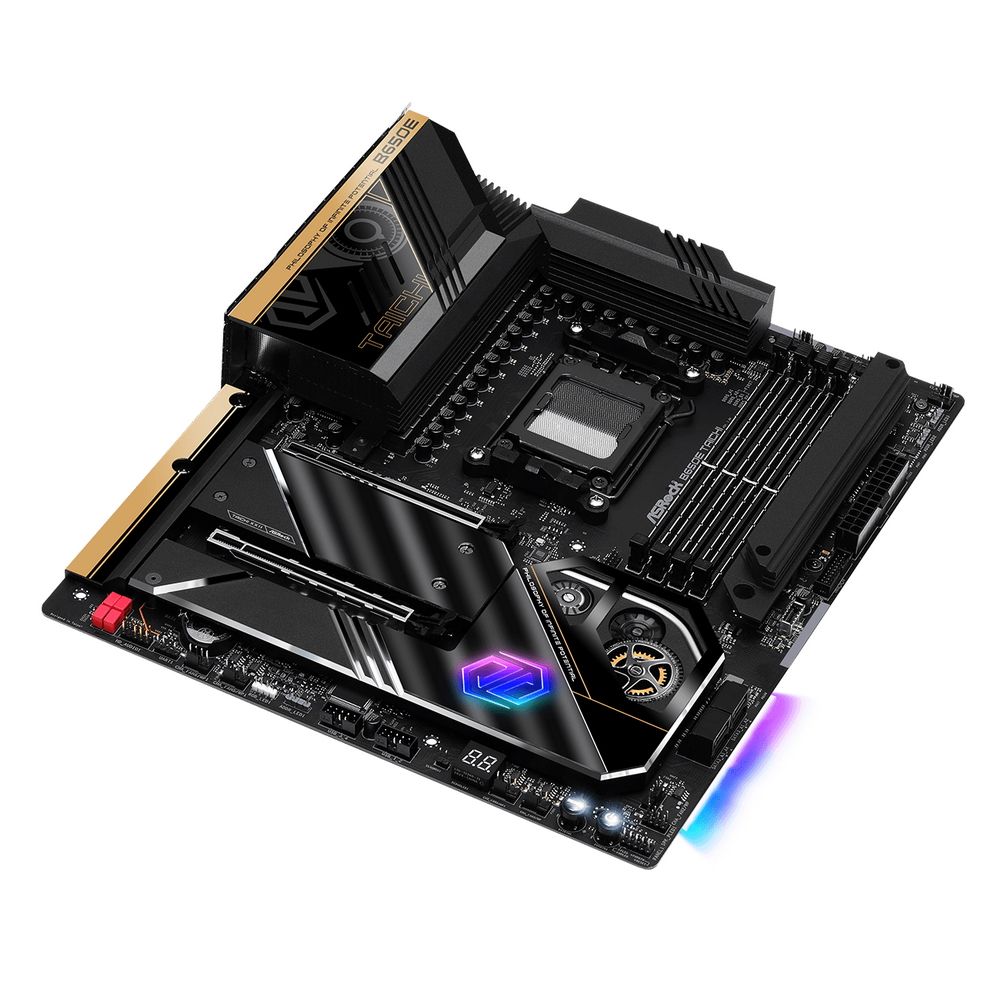 Материнская плата ASRock B650E TAICHI, Socket AM5, AMD B650, 4xDDR5-5200, HDMI+DP, 2xPCI-Ex16, 2xSATA3(RAID 0/1/10), 3xM.2, 6 Ch Audio, 1x2.5GLan, WiFi, (0+4)xUSB2.0, (11+2)xUSB3.2, (0+1)xUSB3.2 Type-C™, (1+0)xUSB4 Type-C™, ATX, RTL, {5}