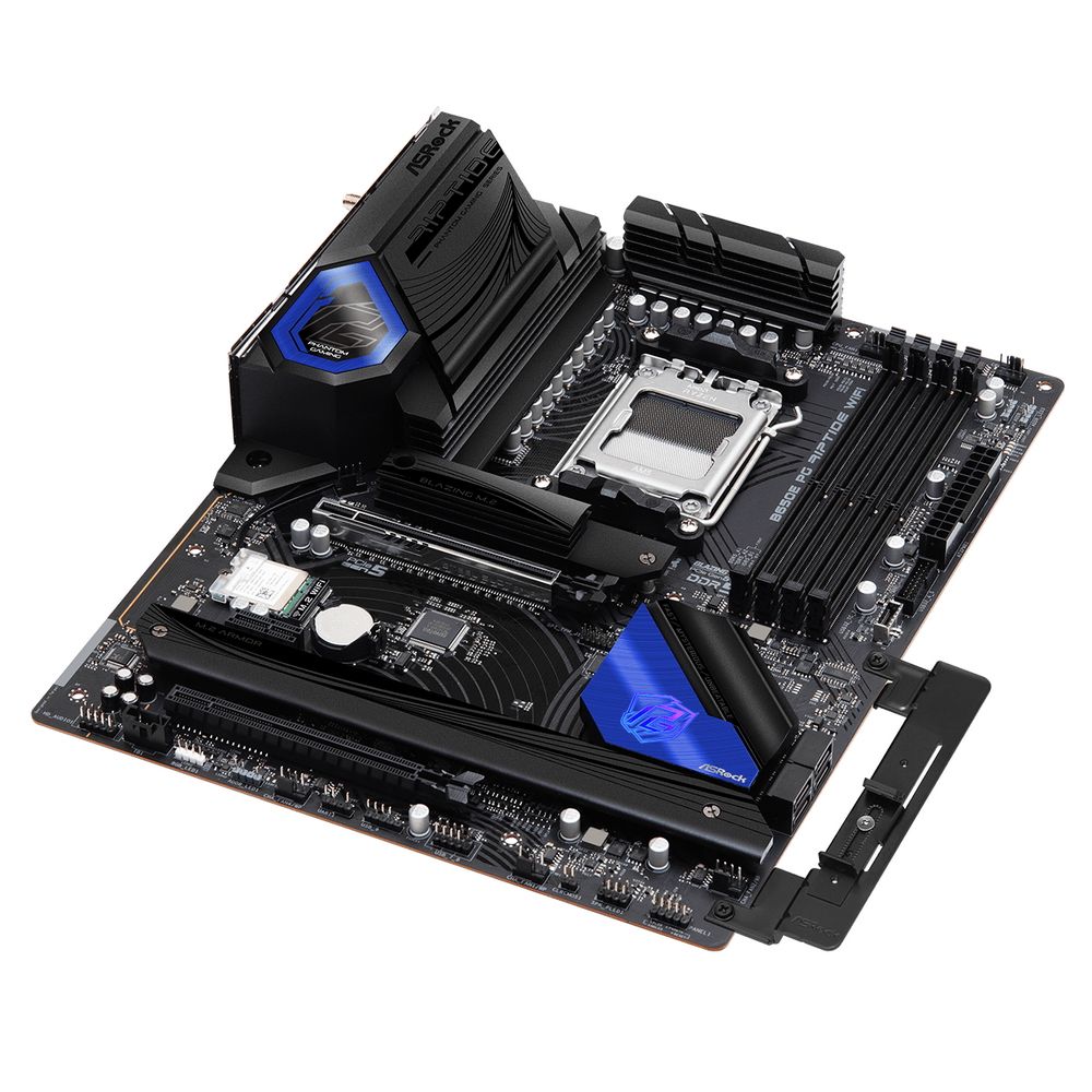 Материнская плата ASRock B650E PG RIPTIDE WIFI, Socket AM5, AMD B650, 4xDDR5-5200, HDMI, 2xPCI-Ex16, 1xPCI-Ex1, 4xSATA3(RAID 0/1/10), 3xM.2, 8 Ch Audio, 1x2.5GLan, WiFi, (6+3)xUSB2.0, (3+2)xUSB3.2, (1+1)xUSB3.2 Type-C™, ATX, RTL, {5}