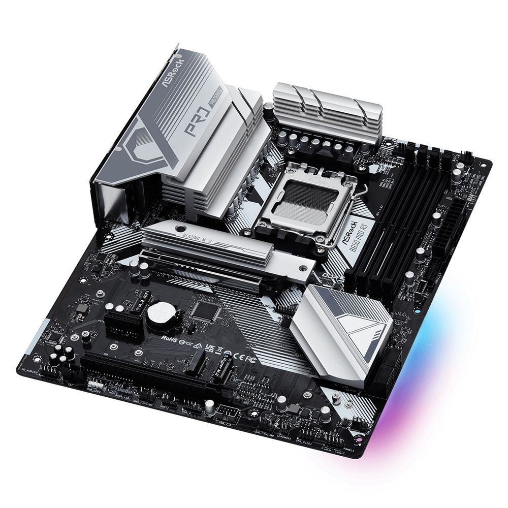 Материнская плата ASRock B650 PRO RS, Socket AM5, AMD B650, 4xDDR5-5200, HDMI+DP, 2xPCI-Ex16, 1xPCI-Ex1, 4xSATA3(RAID 0/1/10), 3xM.2, 8 Ch Audio, 1x2.5GLan, (6+3)xUSB2.0, (3+2)xUSB3.2, (1+1)xUSB3.2 Type-C™, ATX, RTL, {5}