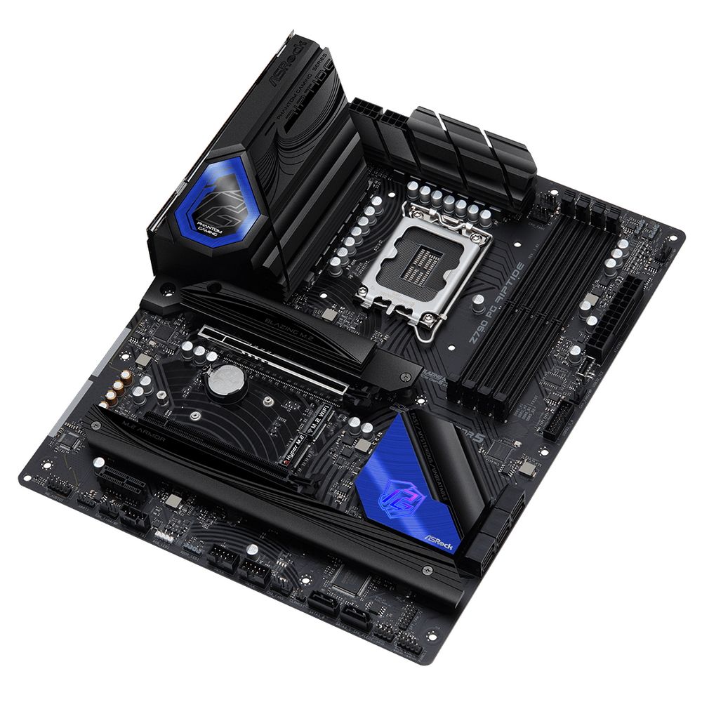 Материнская плата ASRock Z790 PG RIPTIDE, Socket 1700, Intel®Z790, 4xDDR5-4800, HDMI+DP, 2xPCI-Ex16, 1xPCI-Ex1, 8xSATA3(RAID 0/1/5/10), 5xM.2, 8 Ch Audio, 1x2.5GLan, (2+4)xUSB2.0, (6+2)xUSB3.2, (1+1)xUSB3.2 Type-C™, ATX, RTL {}
