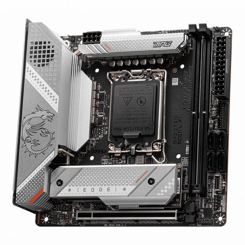 Материнская плата MSI MPG Z790I EDGE WIFI Z790, LGA1700, 2*DDR5, 1*PCIEx16, 1*M.2, 2*TypeC, 2*USB3.2Gen2, 6*USB3.2Gen1, 2*USB2.0, 4*SATA3.0, 2.5G, DP, HDMI, Mini-ITX, RTL