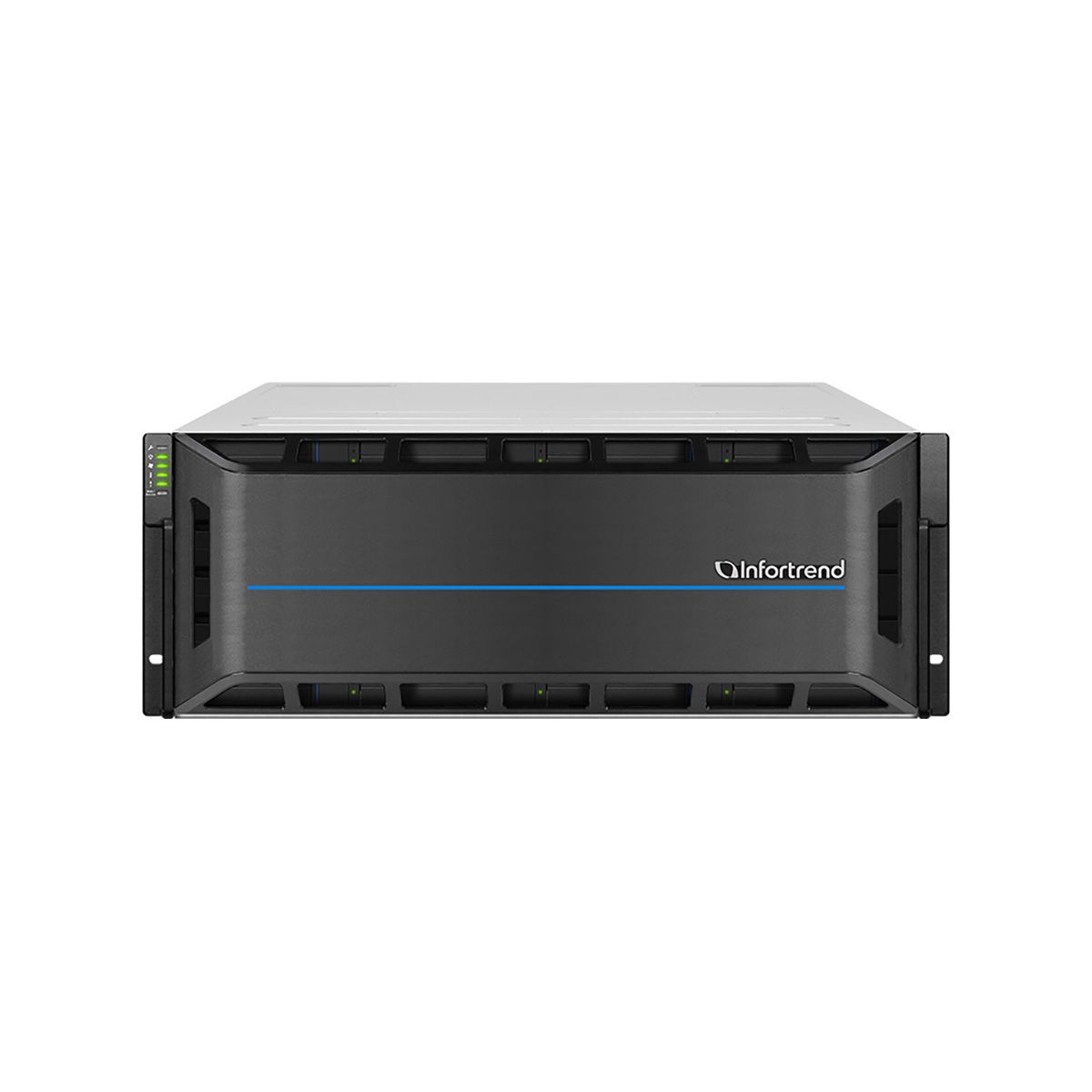 Платформа СХД Infortrend EonStor GS2024RTC0F0D-8U32 (24х3.5, 4U, High IOPS, Dual Redundant Controllers (incl: 4x4GB Cache, 8x1GbE RJ-45 ports, 4 FREE host board slots, 2x 12Gb SAS ext ports, 2x (PSU 460W+FAN/SuperCap.+Flash), Rackmount kit)