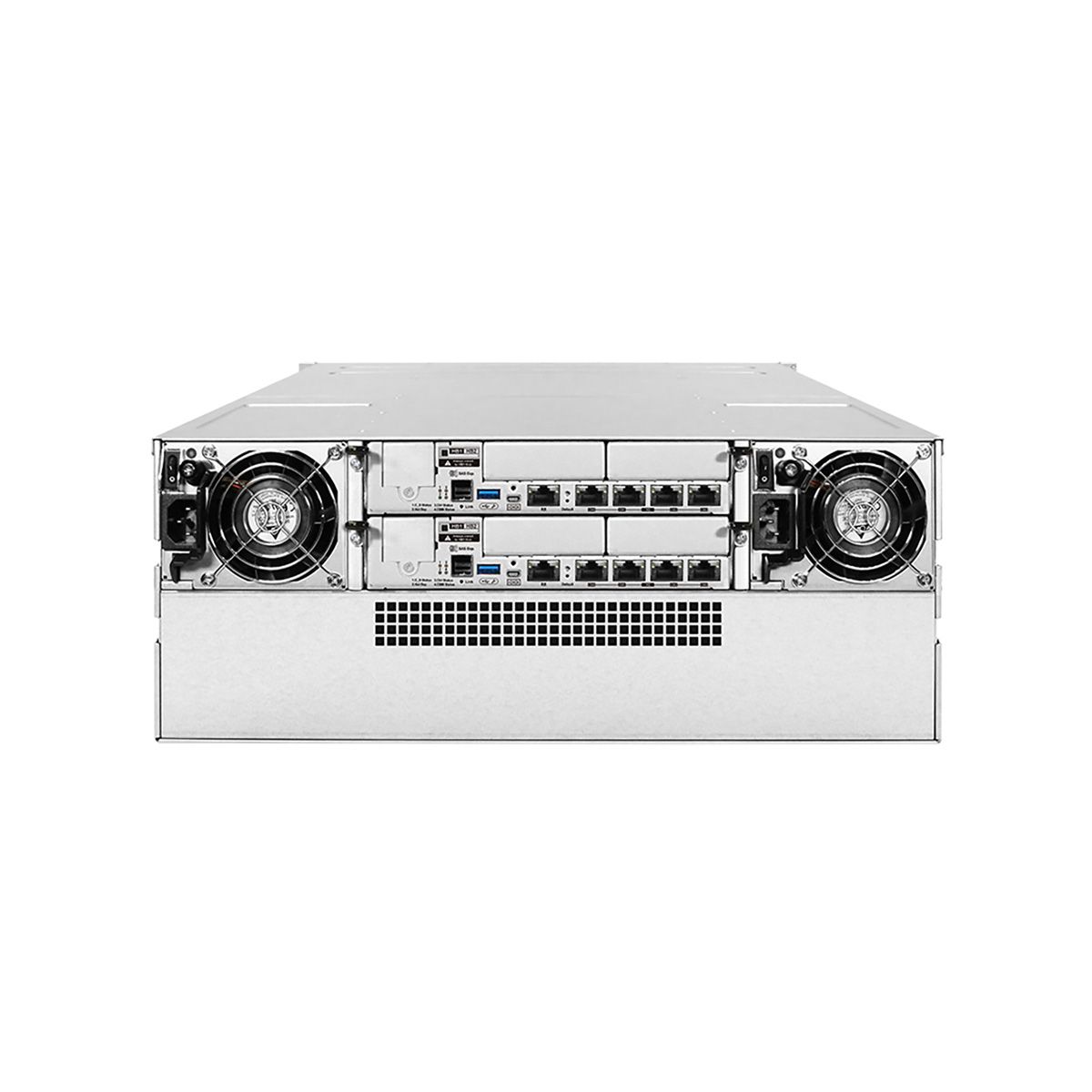Платформа СХД Infortrend EonStor GS2024RTC0F0D-8U32 (24х3.5, 4U, High IOPS, Dual Redundant Controllers (incl: 4x4GB Cache, 8x1GbE RJ-45 ports, 4 FREE host board slots, 2x 12Gb SAS ext ports, 2x (PSU 460W+FAN/SuperCap.+Flash), Rackmount kit)