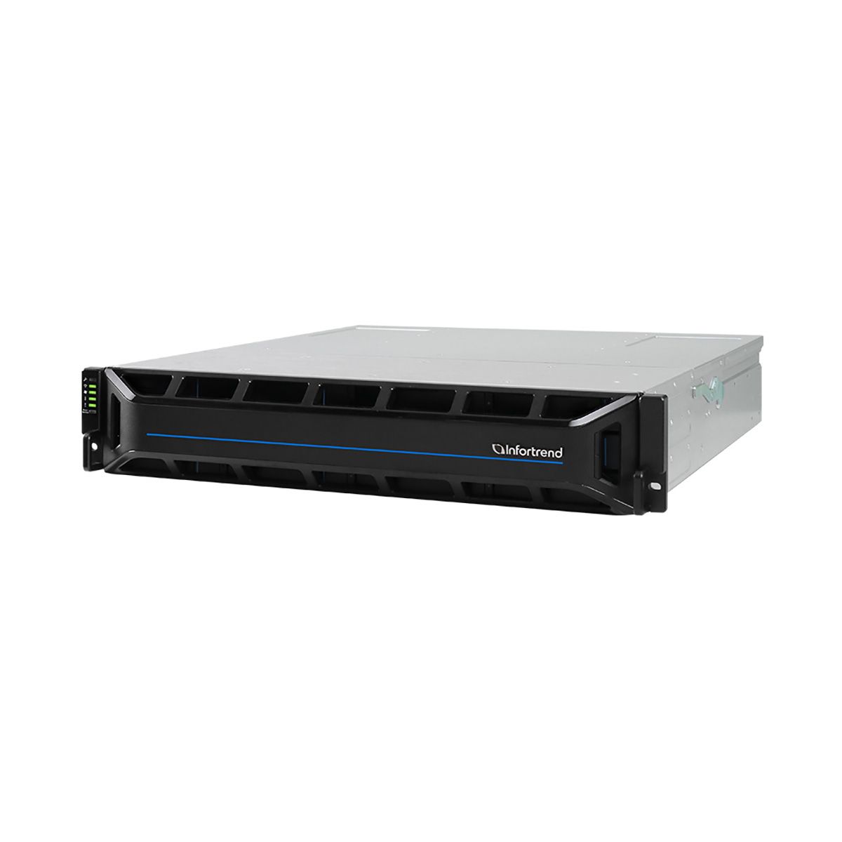 Платформа СХД Infortrend EonStor GSE201200000D-8U32 (12x3.5, 2U, Single controller System incl: 2x4GB Cache, 4x1GbE iSCSI ports RJ-45, 2x host board slots, 1x 12Gb SAS Ext Port, 2x(PSU 460W+FAN Module), Rackmount kit)