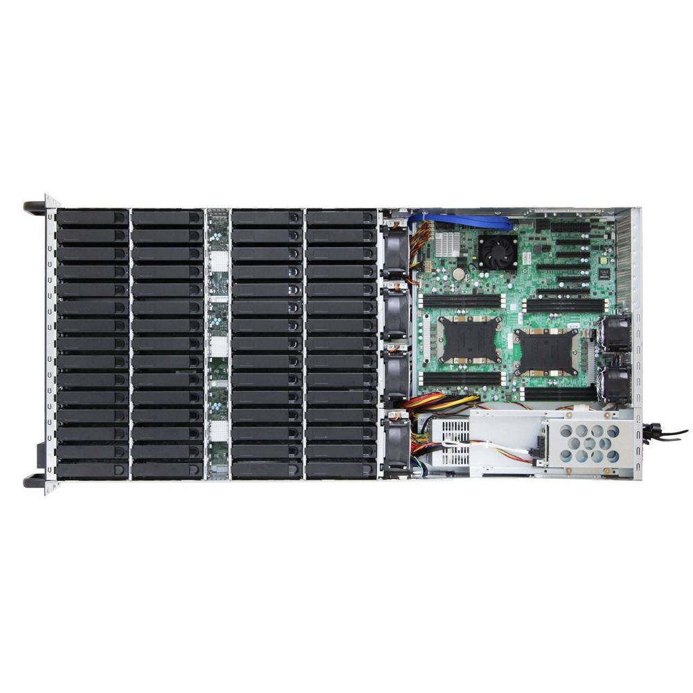 Корпус AIC XE1-4H000-06 ,4U 60-bay storage server chassis,3x20-port 12G EOB backplane, 1600W CRPS redundant power supply(100 -240V),2xhot-swap OS,4x hot-swap 8038 fans,rear 6x2.5» SATA/SAS+ 4xNVMe external hot-swap drive bays,25» slide raiI pallet(35X series)