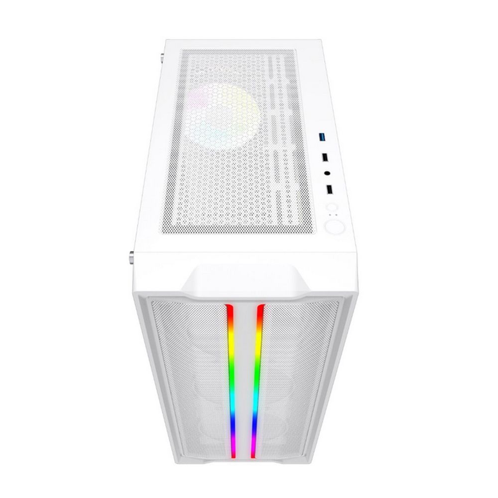 Корпус Powercase Mistral Evo White, Tempered Glass, 1x 120mm PWM ARGB fan + ARGB Strip + 3x 120mm PWM non LED fan, белый, ATX (CMIEW-F4S)