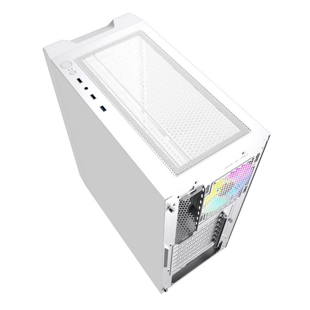 Корпус Powercase Mistral Evo White, Tempered Glass, 1x 120mm PWM ARGB fan + ARGB Strip + 3x 120mm PWM non LED fan, белый, ATX (CMIEW-F4S)