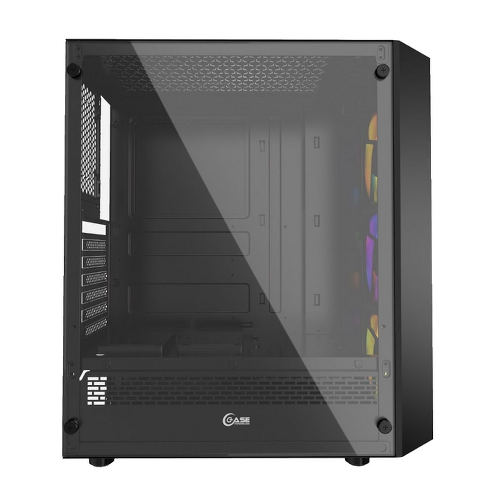 Корпус Powercase Diamond Mesh LED, Tempered Glass, 1x 120mm 5-color fan, чёрный, ATX (CMDM-L1)