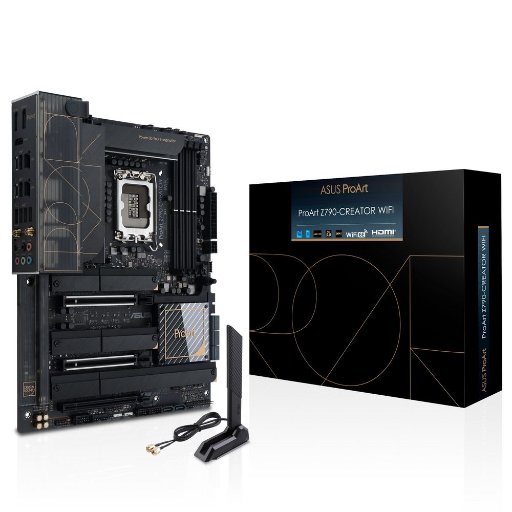 Материнская плата ASUS PROART Z790-CREATOR WIFI LGA1700 ATX 4xDDR5 3xPCIEx16 4xM.2 2xThunderbolt 2xDP HDMI 2.5GLAN 10GLAN Wi-Fi 6E (90MB1DV0-M0EAY0)
