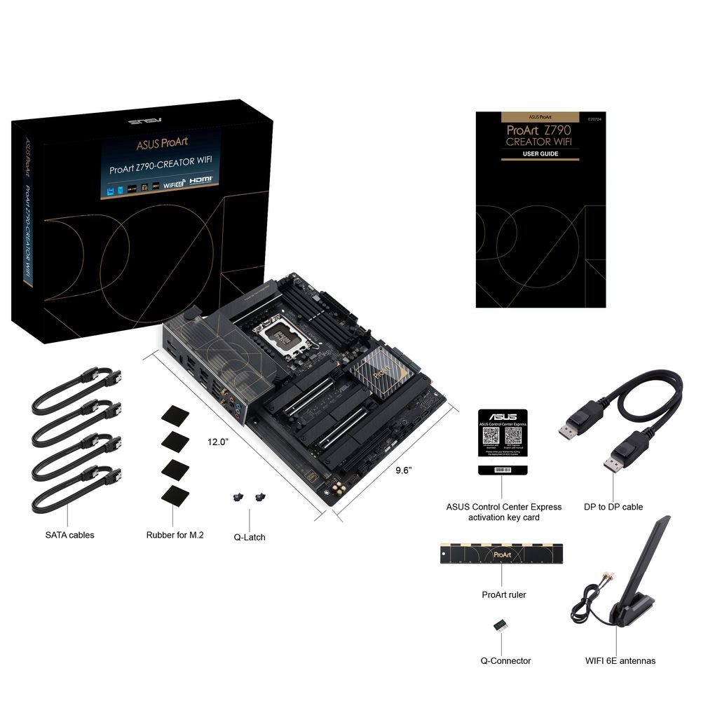 Материнская плата ASUS PROART Z790-CREATOR WIFI LGA1700 ATX 4xDDR5 3xPCIEx16 4xM.2 2xThunderbolt 2xDP HDMI 2.5GLAN 10GLAN Wi-Fi 6E (90MB1DV0-M0EAY0)