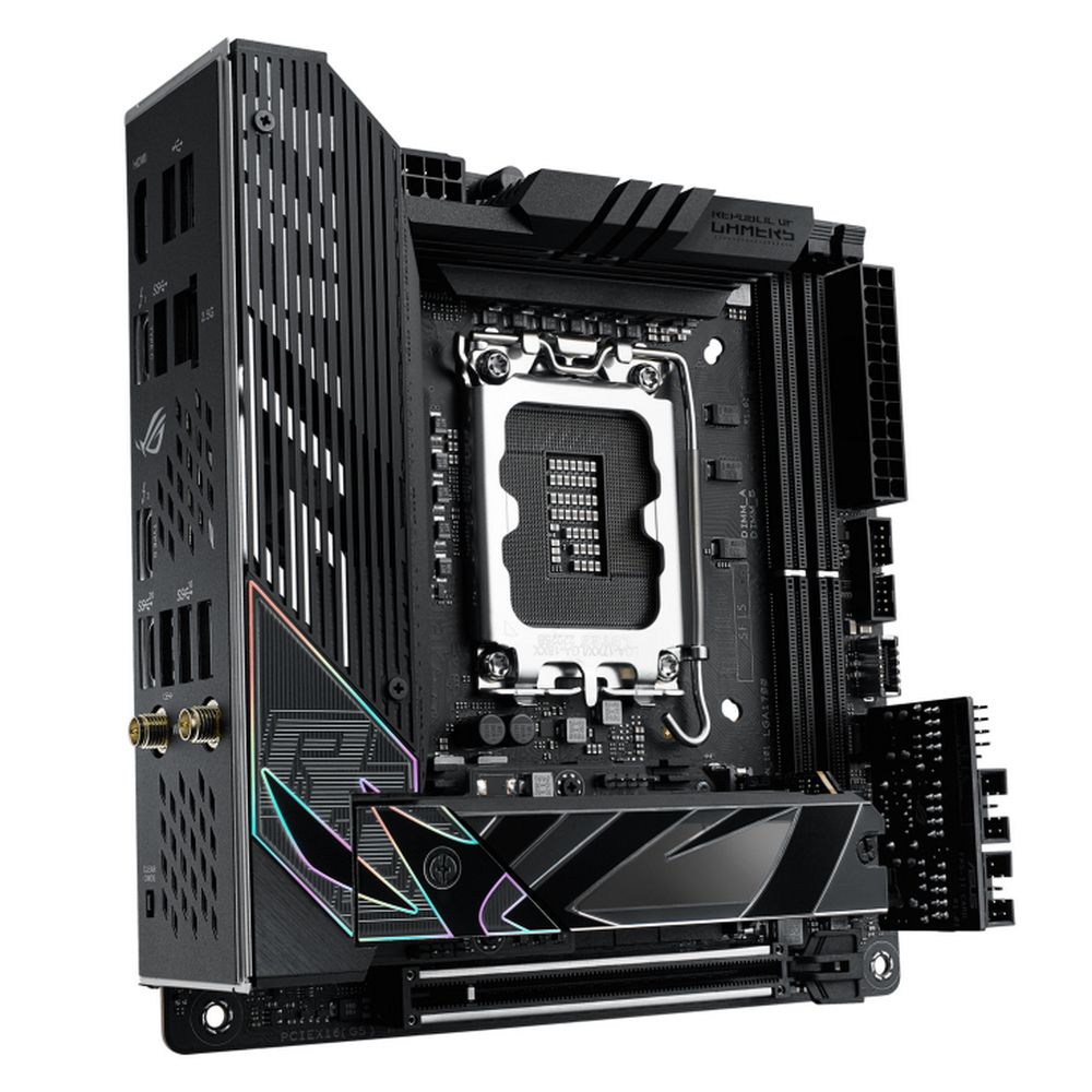 Материнская плата ASUS ROG STRIX Z790-I GAMING WIFI LGA1700 mini-ITX 2xDDR5 PCIEx16 2xM.2 2xThunderbolt HDMI 2.5GLAN Wi-Fi 6E (90MB1CM0-M0EAY0)