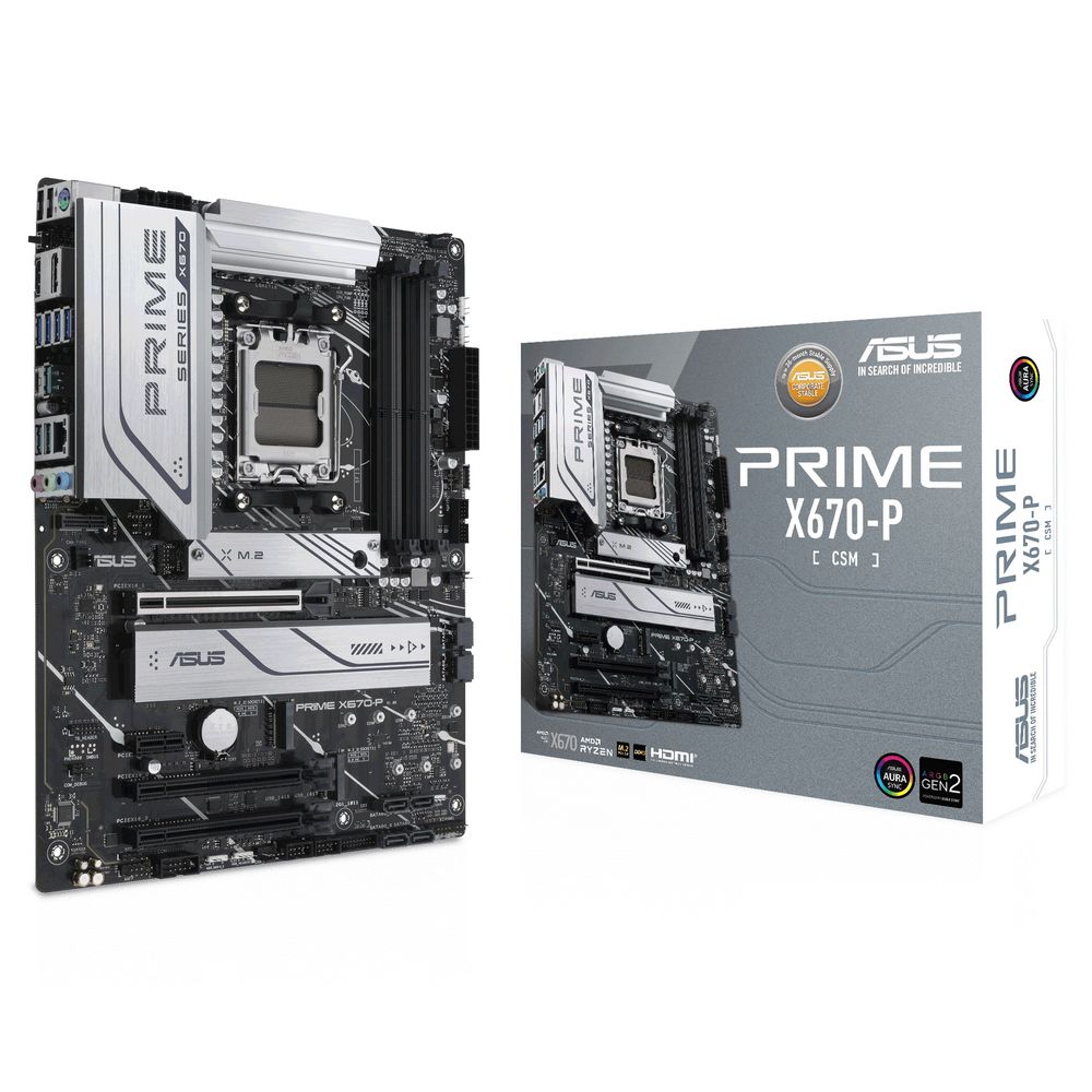 Материнская плата ASUS PRIME X670-P-CSM AM5 ATX 4xDDR5 3xPCIEx16 PCIEx1 3xM.2 USB-C DP HDMI 2.5GLAN (90MB1BU0-M0EAYC)