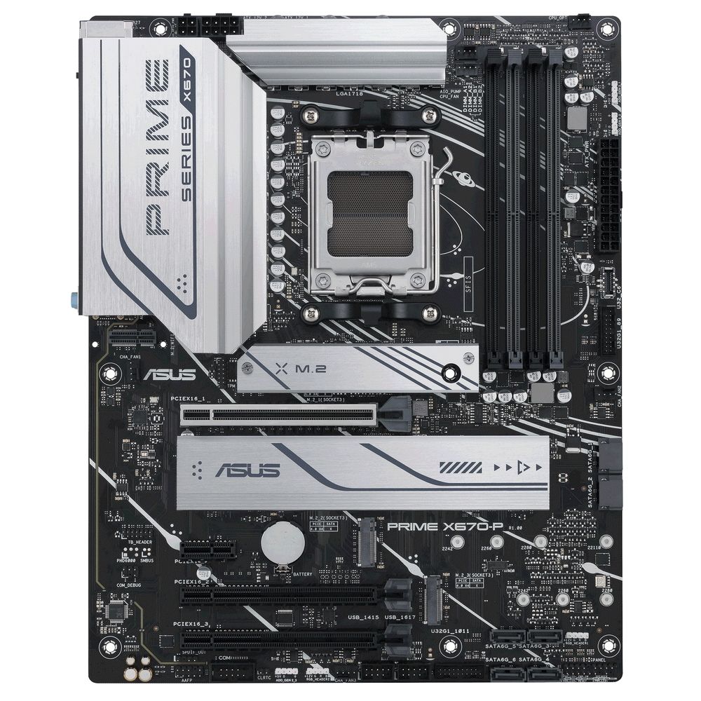 Материнская плата ASUS PRIME X670-P-CSM AM5 ATX 4xDDR5 3xPCIEx16 PCIEx1 3xM.2 USB-C DP HDMI 2.5GLAN (90MB1BU0-M0EAYC)