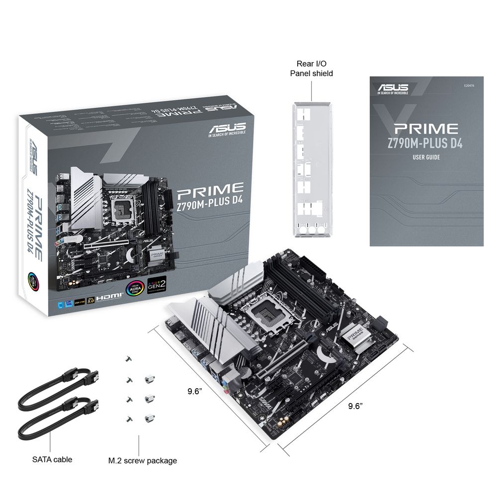 Материнская плата ASUS PRIME Z790M-PLUS D4 LGA1700 mATX 4xDDR4 2xPCIEx16 2xPCIEx1 3xM.2 DP HDMI GLAN (90MB1D20-M0EAY0)