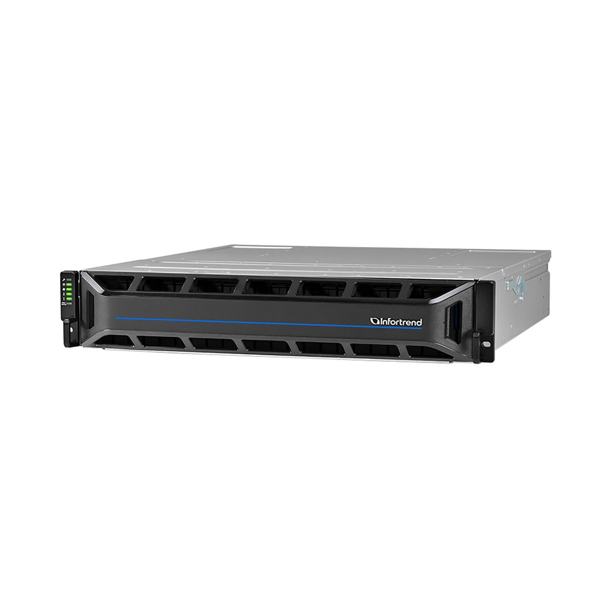 Платформа СХД Infortrend EonStor GS2024R0CBF0D-8U32 (24x2.5, 2U, Dual Redundant Controller incl: 4x4GB, 8x1Gb iSCSI RJ-45 ports, 4 FREE host board slots, 2x12Gb SAS ext ports, 2x (SuperCap+Flash/PSU 460W+FAN Module), Rackmount Kit)