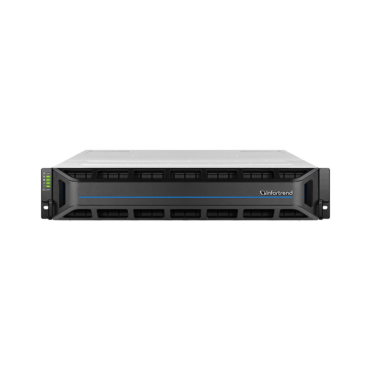 Платформа СХД Infortrend EonStor GS2024R0CBF0D-8U32 (24x2.5, 2U, Dual Redundant Controller incl: 4x4GB, 8x1Gb iSCSI RJ-45 ports, 4 FREE host board slots, 2x12Gb SAS ext ports, 2x (SuperCap+Flash/PSU 460W+FAN Module), Rackmount Kit)