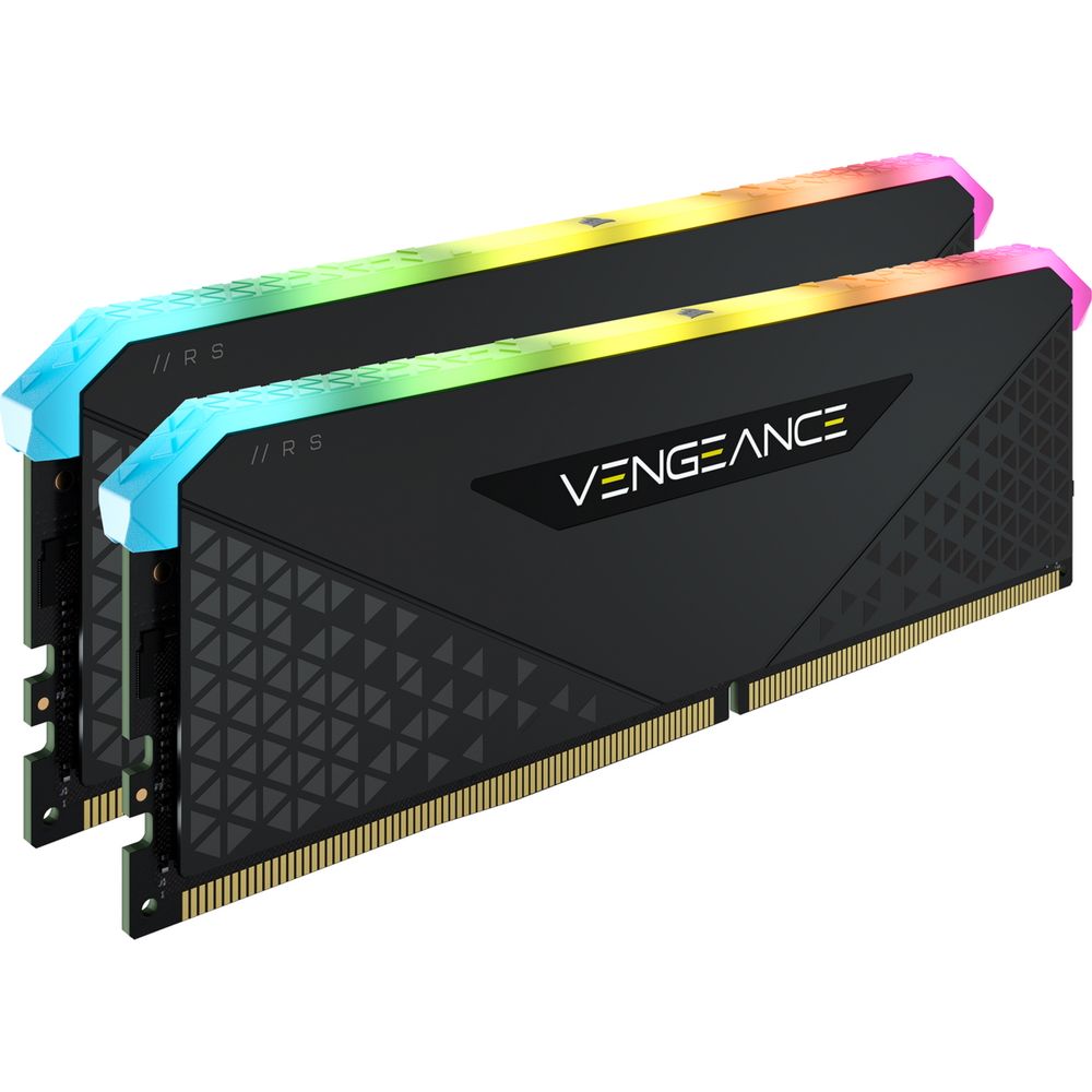 Комплект модулей памяти Corsair Vengeance RGB RS RGB LED Black PCB CMG16GX4M2E3200C16 16GB DDR4 Dimm 3200MHz Unbuffered, 16-20-20-38, XMP 2.0, 1.35V, for AMD Ryzen & Intel (Kit of 2x8GB) (649007)