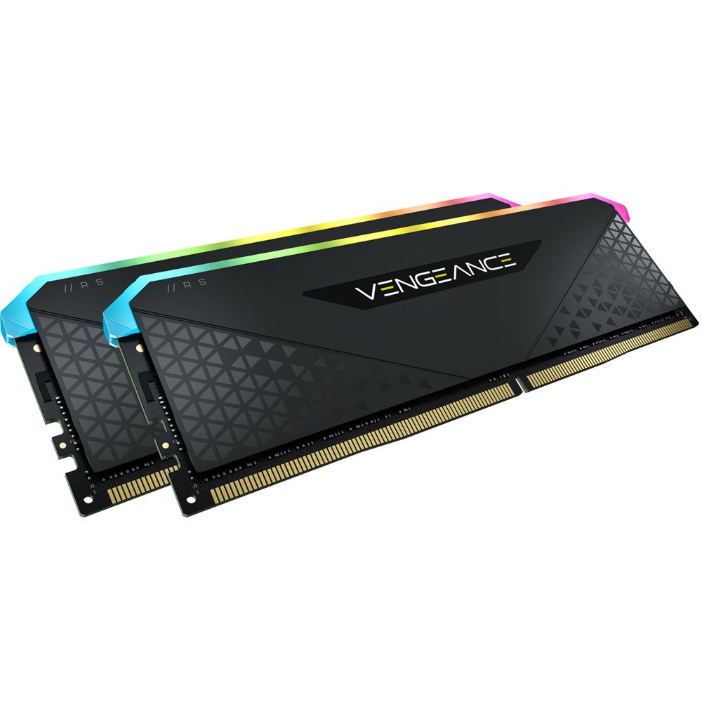 Комплект модулей памяти Corsair Vengeance RGB RS RGB LED Black PCB CMG16GX4M2E3200C16 16GB DDR4 Dimm 3200MHz Unbuffered, 16-20-20-38, XMP 2.0, 1.35V, for AMD Ryzen & Intel (Kit of 2x8GB) (649007)