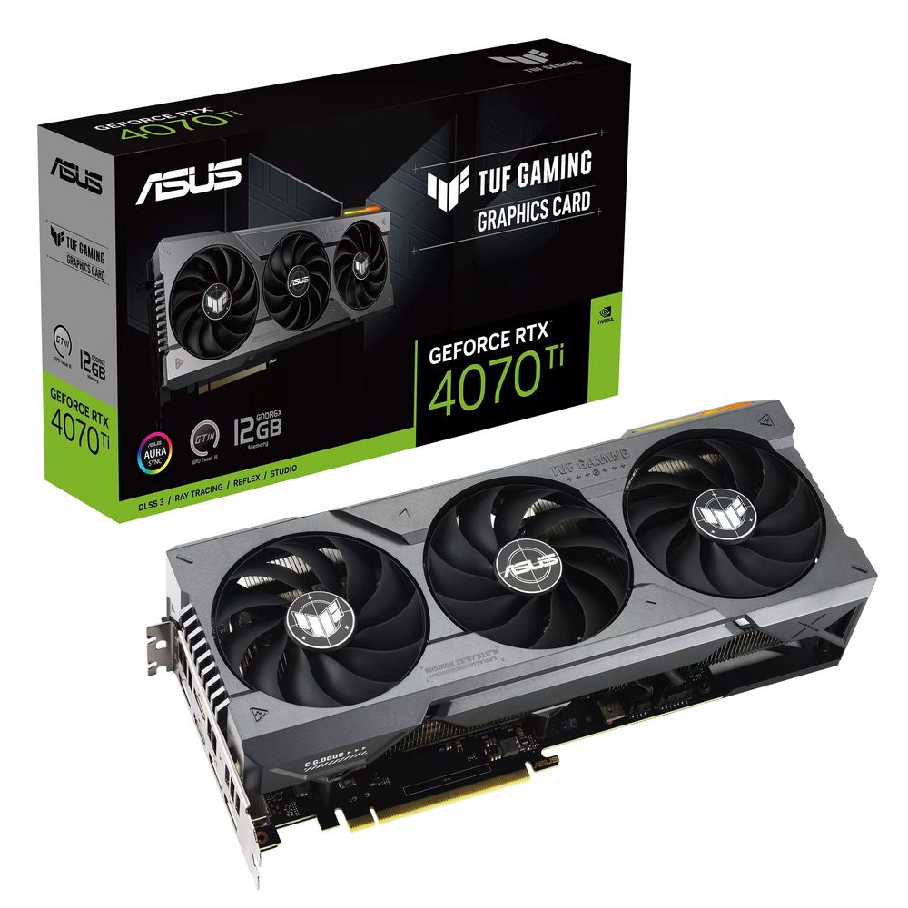 Видеокарта ASUS TUF-RTX4070TI-12G-GAMING /RTX4070TI,HDMI*2,DP*3,12G,D6X /RTX4070TI,HDMI*2,DP*3,12G,D6X