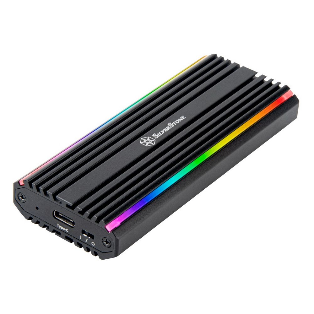 Корпус для HDD/SSD Silverstone G590MS13B000010 USB-C 3.2 Gen2 10Gbps NVMe / SATA M.2 SSD RGB enclosure