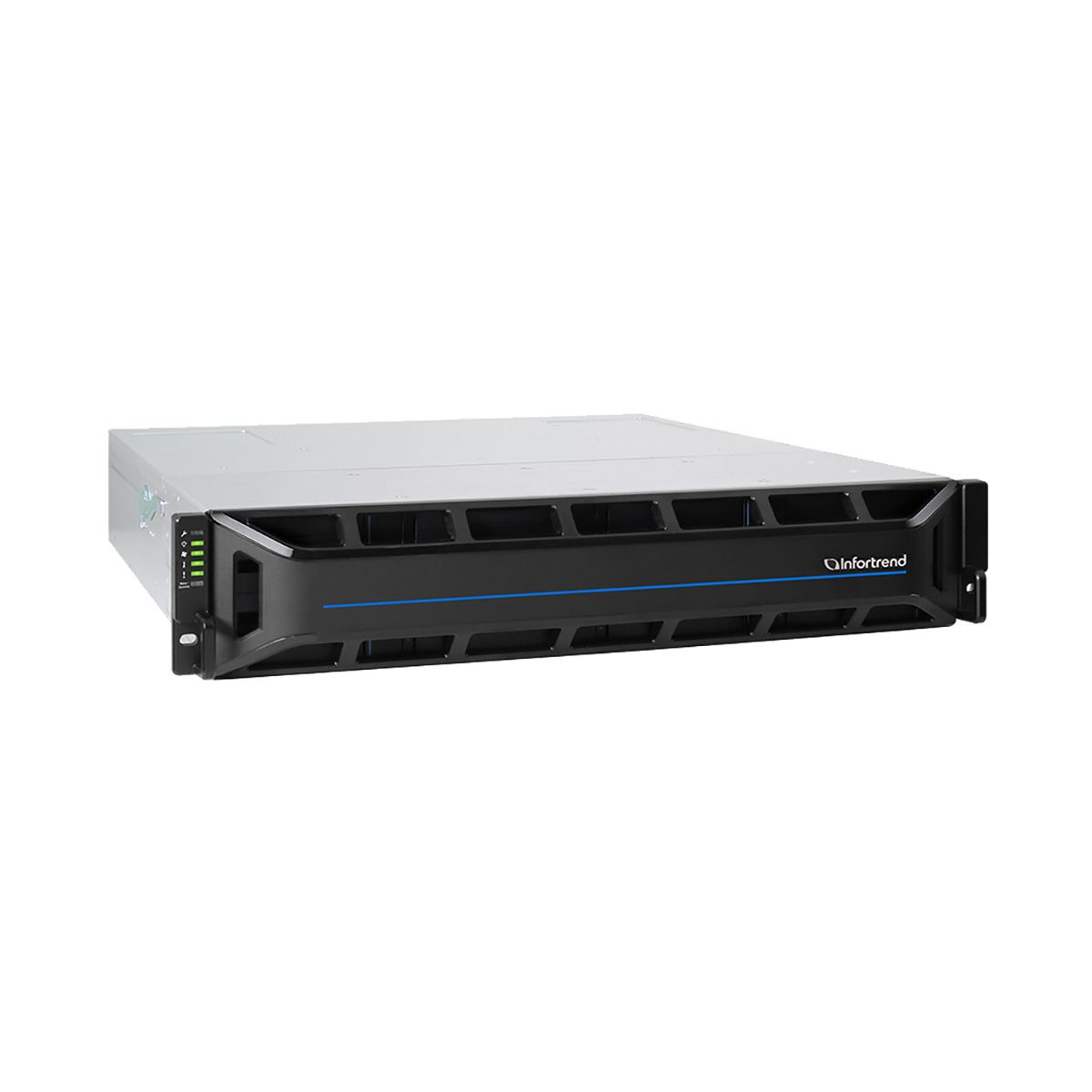 GS2012R0C0F0D-8U32 - Платформа СХД Infortrend EonStor GS2012R0C0F0D-8U32  (12х3.5, 2U, Dual Redundant Controller incl: 4x4GB, 8x1GbE RJ-45 ports, 4  FREE host board slots, 2x 12Gb SAS ext ports, 2x (PSU  460W+FAN/SuperCap.+Flash), Rackmount kit)