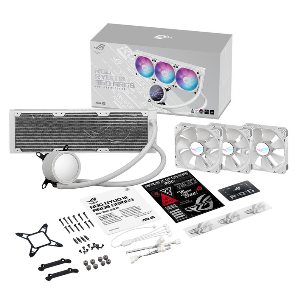 Жидкостная система охлаждения ASUS ROG RYUO III 360 ARGB WHT /AIO COOLER,ASETEK,EMMA,ARGB,AURA,WHT (90RC00I2-M0UAY0) /AIO COOLER,ASETEK,EMMA,ARGB,AURA,WHT (90RC00I2-M0UAY0)