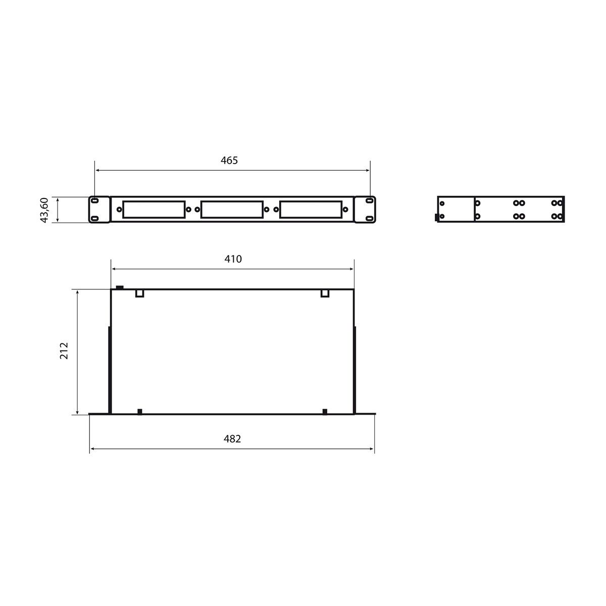 Аксессуары Hyperline Hyperline FO-19R-1U-3xSLT-W140H42-24UN-BK Бокс оптический универсальный 19", от 8 до 24 портов (SC, Бокс оптический универсальный 19", от 8 до 24 портов (SC, duplex LC, ST, FC), со сплайс пластиной, без пигтейлов и проходных адаптеров, 1U, черный