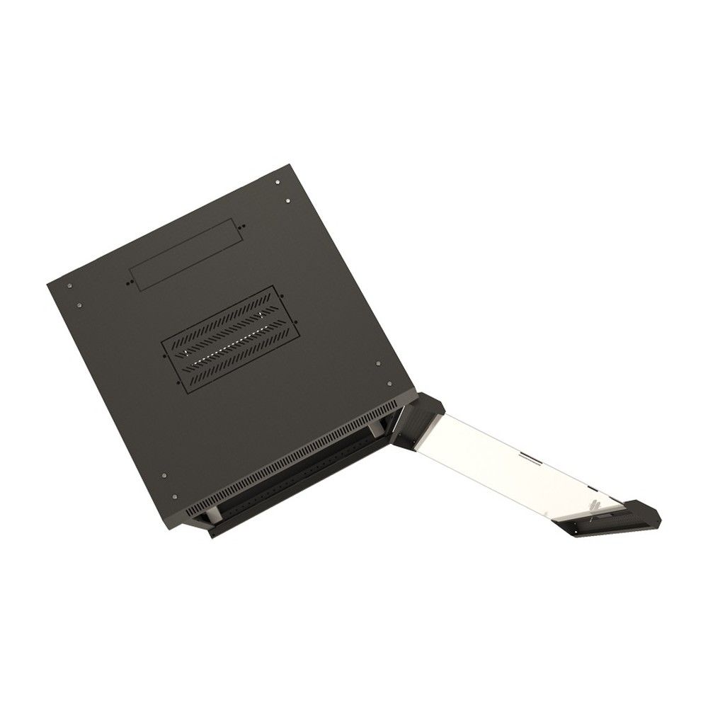Шкаф HyperlineTWB-1266-GP-RAL9004 настенный 12U, 650x600х600мм, стеклянная дверь с перфорацией по б 12U, 650x600х600мм, стеклянная дверь с перфорацией по бокам, ручка с замком, цвет черный (RAL 9004) (разобранный)