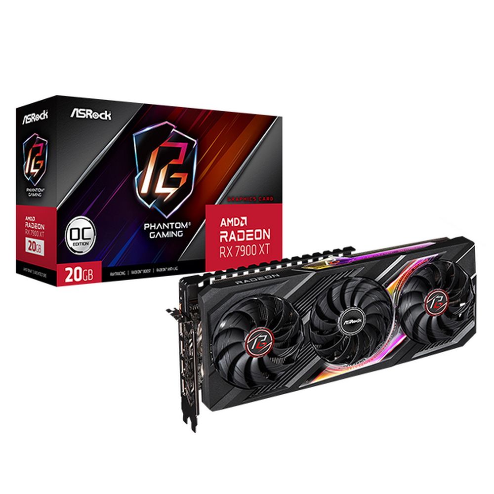 Видеокарта ASRock RX7900XT PG 20GO 20GB GDDR6 320bit 3 x DisplayPort 2.1 / 1 x HDMI 2.1