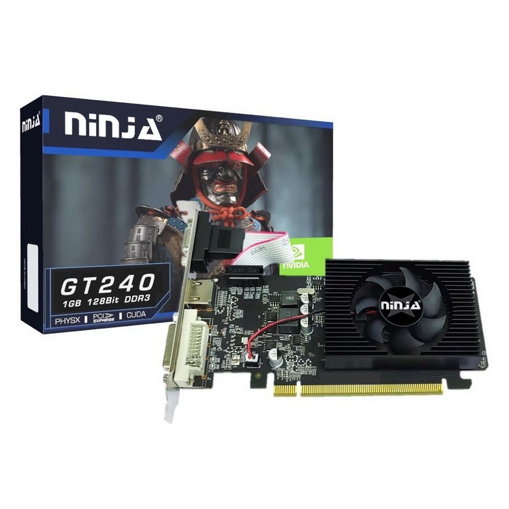 Видеокарта Ninja (Sinotex) GT240 1GB GDDR3 128bit VGA DVI HDMI 1FAN RTL