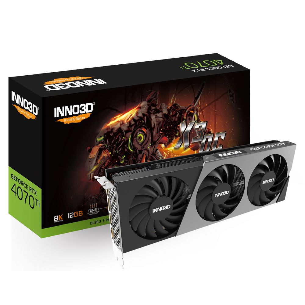 Видеокарта INNO3D RTX4070Ti X3 OC 12GB GDDR6X 192-bit DPx3 HDMI VA48N GA1048861