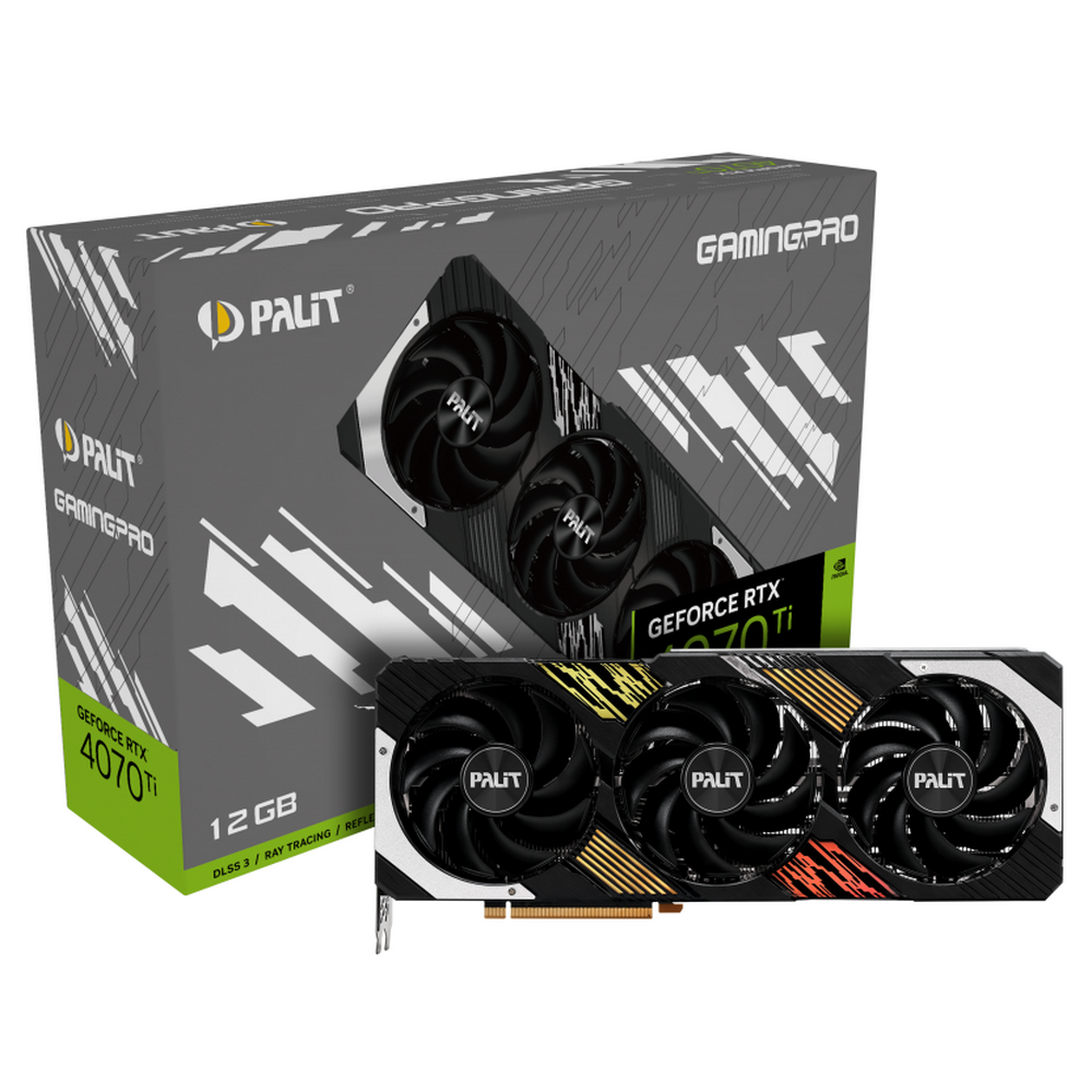 Видеокарта Palit RTX4070Ti GAMINGPRO 12GB GDDR6X 192bit 3-DP HDMI |NED407T019K9-1043A| RTL