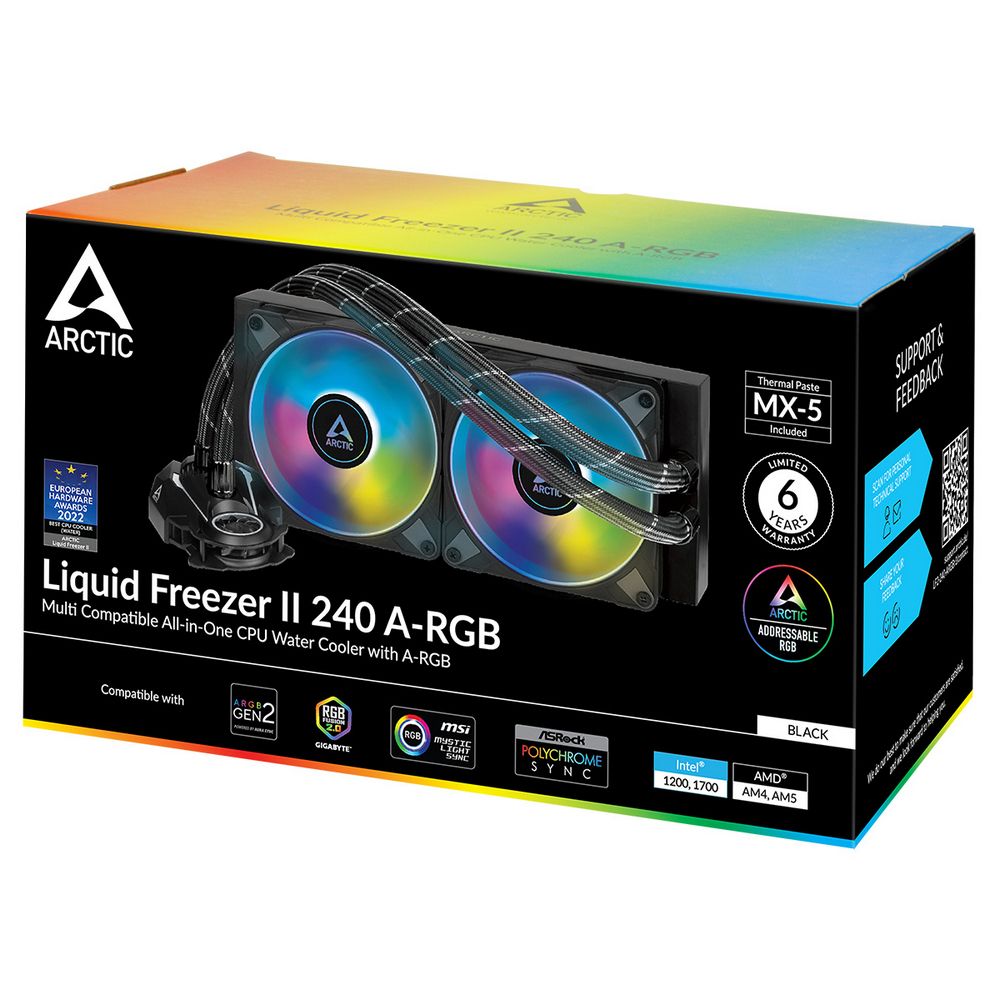 Жидкостная система охлаждения Arctic Cooling Liquid Freezer II-240 A-RGB Black Multi Compatible All-In-One CPU Water Cooler (ACFRE00093A)