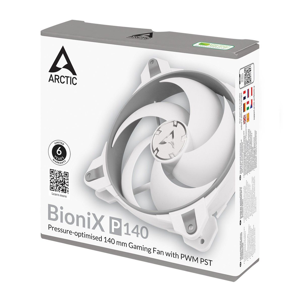 Вентилятор Arctic Cooling Вентилятор корпусной ARCTIC BioniX P140 (Grey/White) PWM 200 - 1 950 RPM - retail (ACFAN00160A)