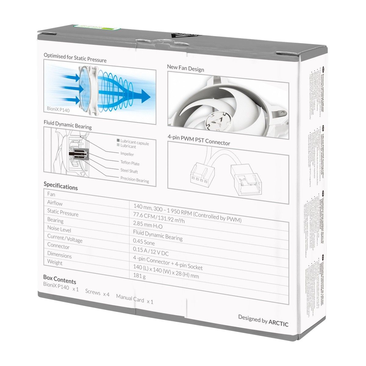 Вентилятор Arctic Cooling Вентилятор корпусной ARCTIC BioniX P140 (Grey/White) PWM 200 - 1 950 RPM - retail (ACFAN00160A)