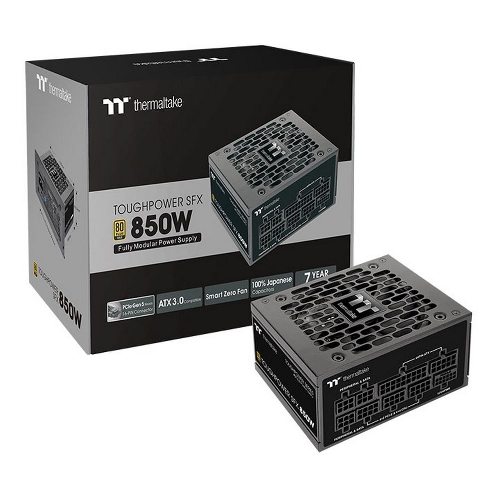 Блок питания Thermaltake Toughpower SFX 850W PS-STP-0850FNFAGE-1 /Fully Modular/Non Light/Full Range/Analog/80 Plus Gold/EU/100% JP CAP/All Flat Cables/Gen 5