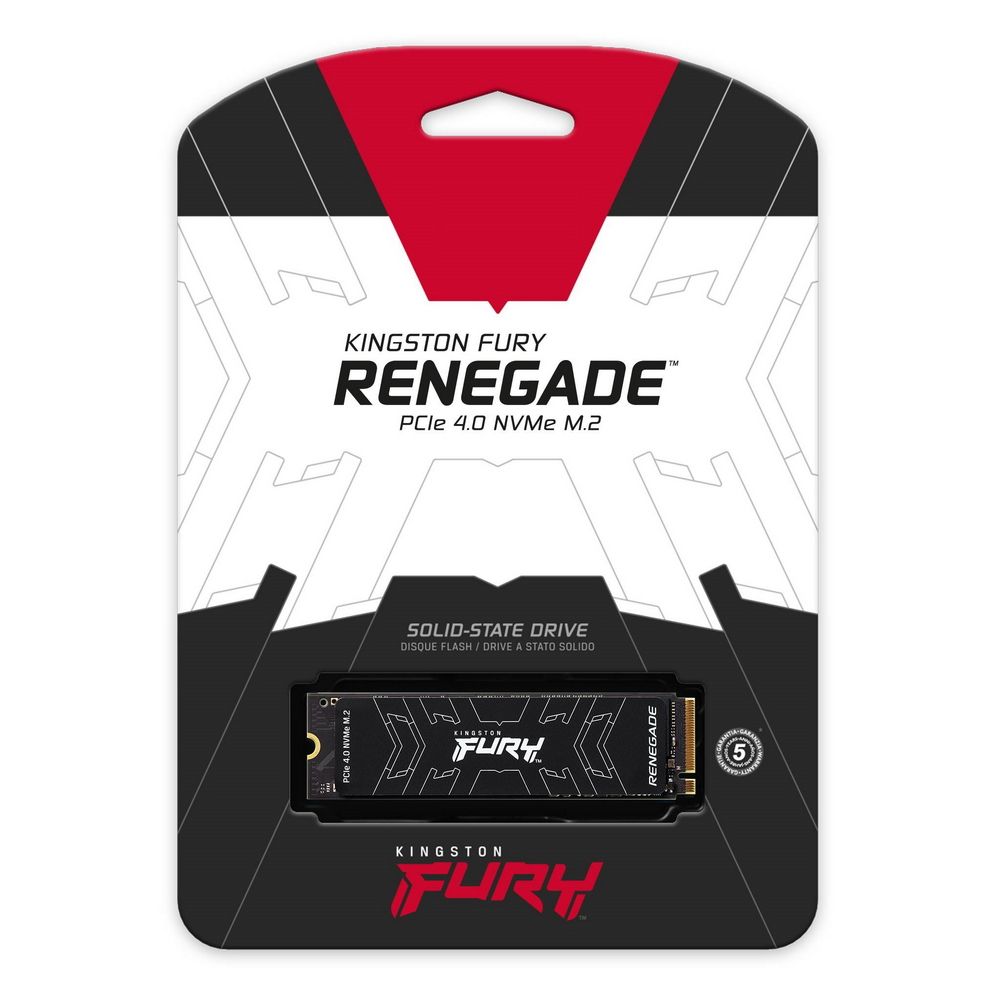 Твердотельный накопитель SSD Kingston FURY Renegade M.2 2280 SFYRSK/500G 500GB Client SSD PCIe 4.0 NVMe, 7300/3900, IOPS 450/900K, MTBF 1.8M, 3D TLC, 500TBW, 0.55DWPD, with Heat Spreader (5 лет), RTL (324525) {10}