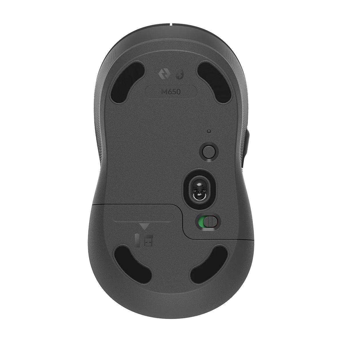 Мышь беспроводная Logitech M650 Signature Graphite |910-006390| темно-серая, 400-4000 dpi, Bluetooth + 2.4G, 5 кнопок, АА-батарейка, полноразмерная, правый хват