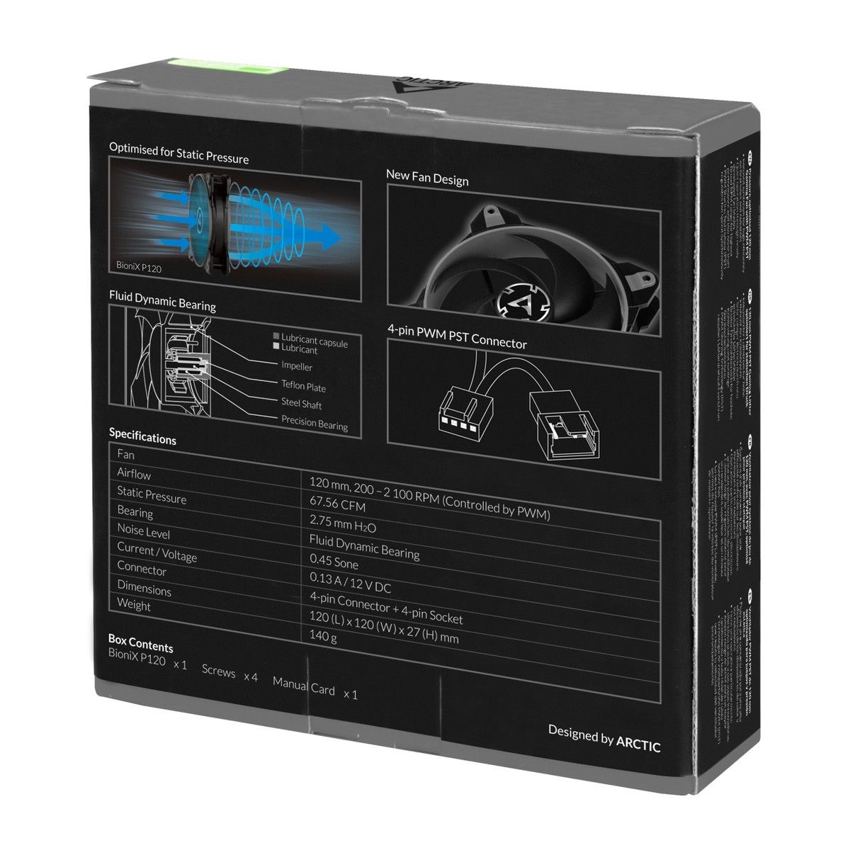 Вентилятор Arctic Cooling ARCTIC BioniX P120 (Grey) PWM 200 - 2100 RPM - retail (ACFAN00168A)