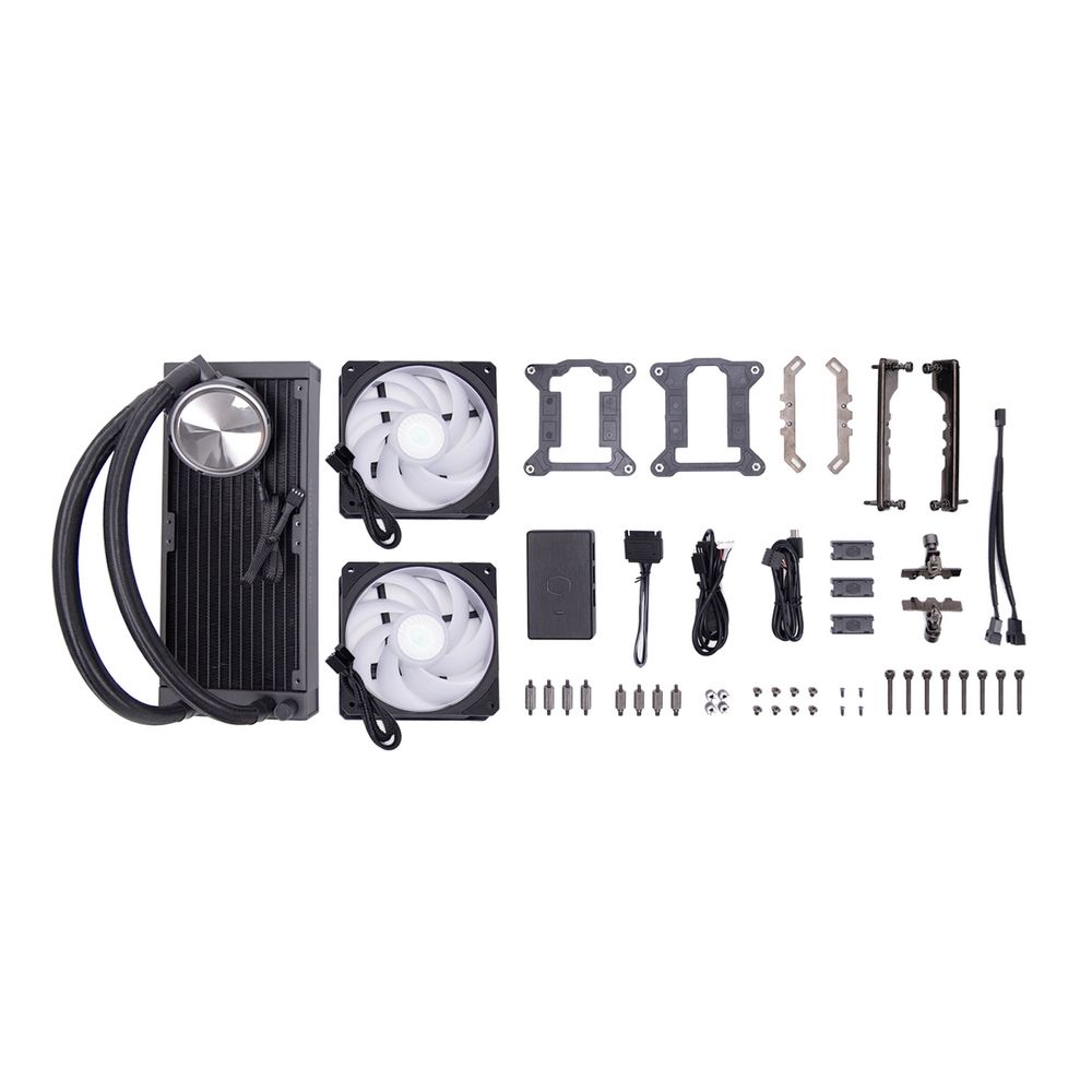 Жидкостная система охлаждения Cooler Master PL240 Flux, LGA1700 |MLY-D24M-A23PZ-R1| PL240 Flux, 240 x 27mm wide radiator, 120mm ARGB Gen2 fan*2, Pump ARGB Gen 2 LED, LGA1700