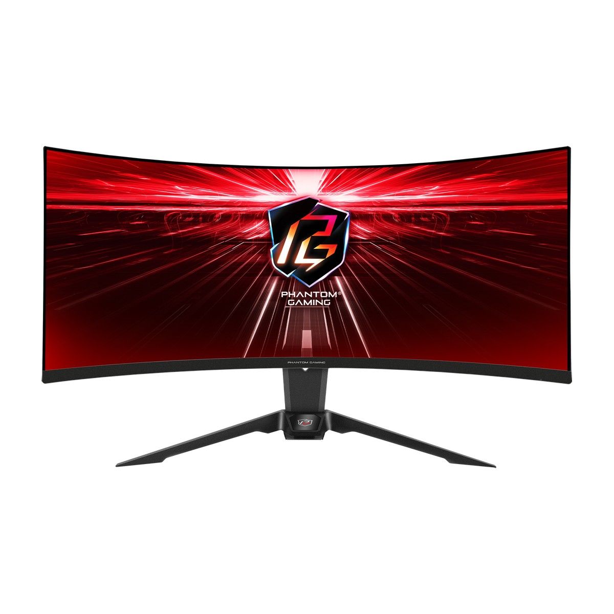 Монитор ASRock 34" Phantom Gaming PG34WQ15R2B Black (VA, 3440x1440, HDMI+HDMI+DP, 1 ms, 178°/178°, 550 cd/m, 3000:1, 165Hz, HDR400, MM, Curved 1500R, Height adjustment)