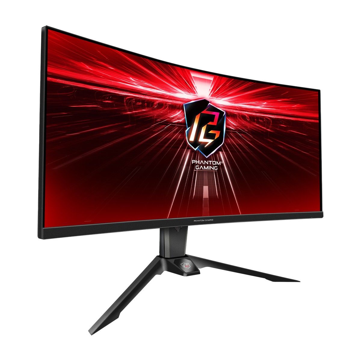 Монитор ASRock 34" Phantom Gaming PG34WQ15R2B Black (VA, 3440x1440, HDMI+HDMI+DP, 1 ms, 178°/178°, 550 cd/m, 3000:1, 165Hz, HDR400, MM, Curved 1500R, Height adjustment)